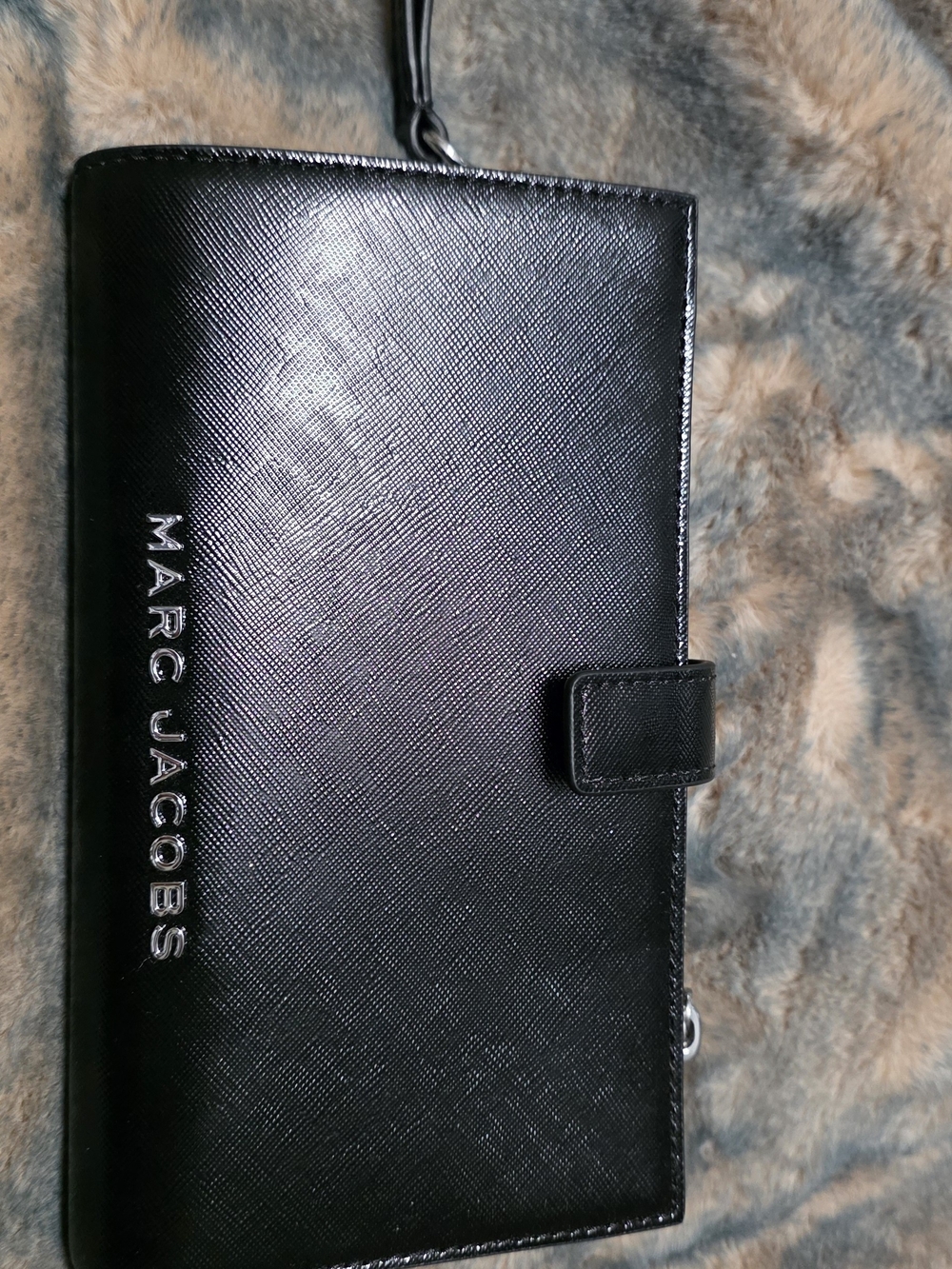 Marc Jacobs Black Leather Wristlet Clutch